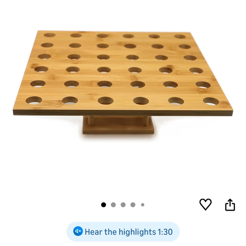 Bamboo Cake Stand with Circular Cutouts